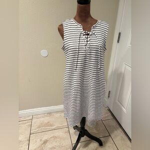 Sunday Black and White Striped Mini Dress
